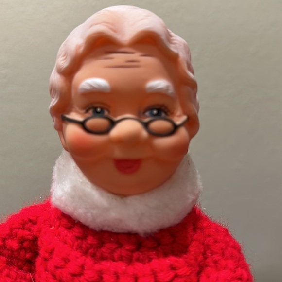 Vintage Mrs. Claus with Handmade Red Crochet Dress - Picture 6 of 9